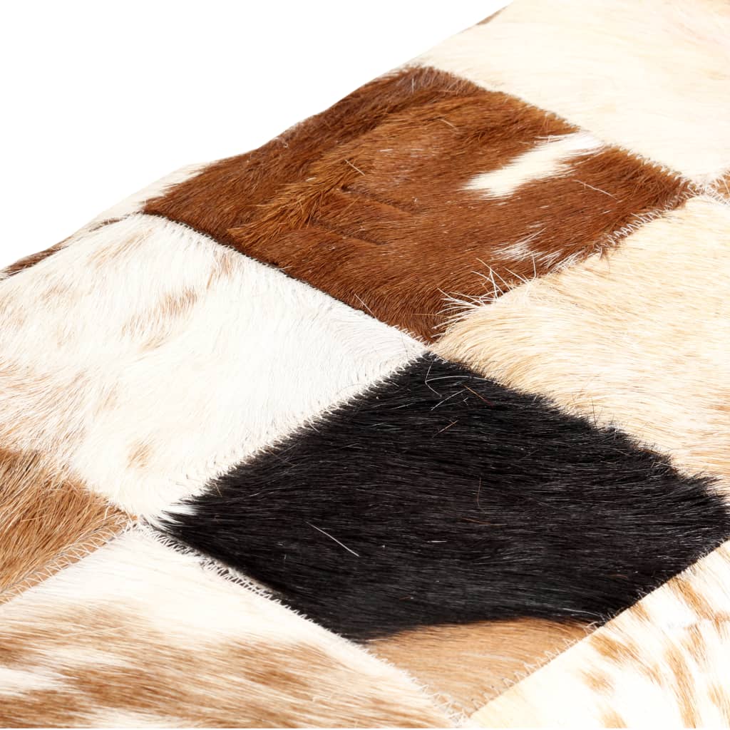 Panca 110 cm Marrone Patchwork in Vera Pelle di Capra
