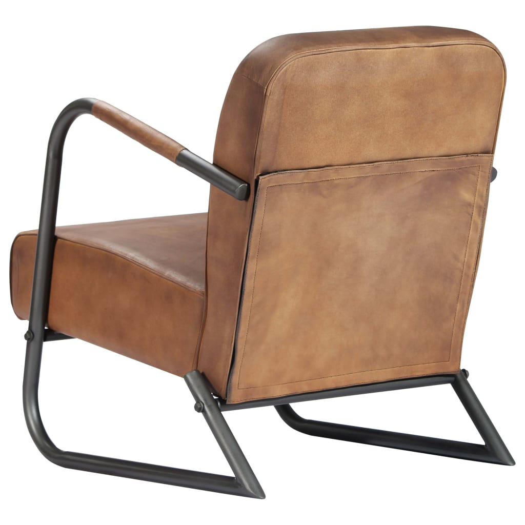 Poltrona Relax Marrone Chiaro in Vera Pelle