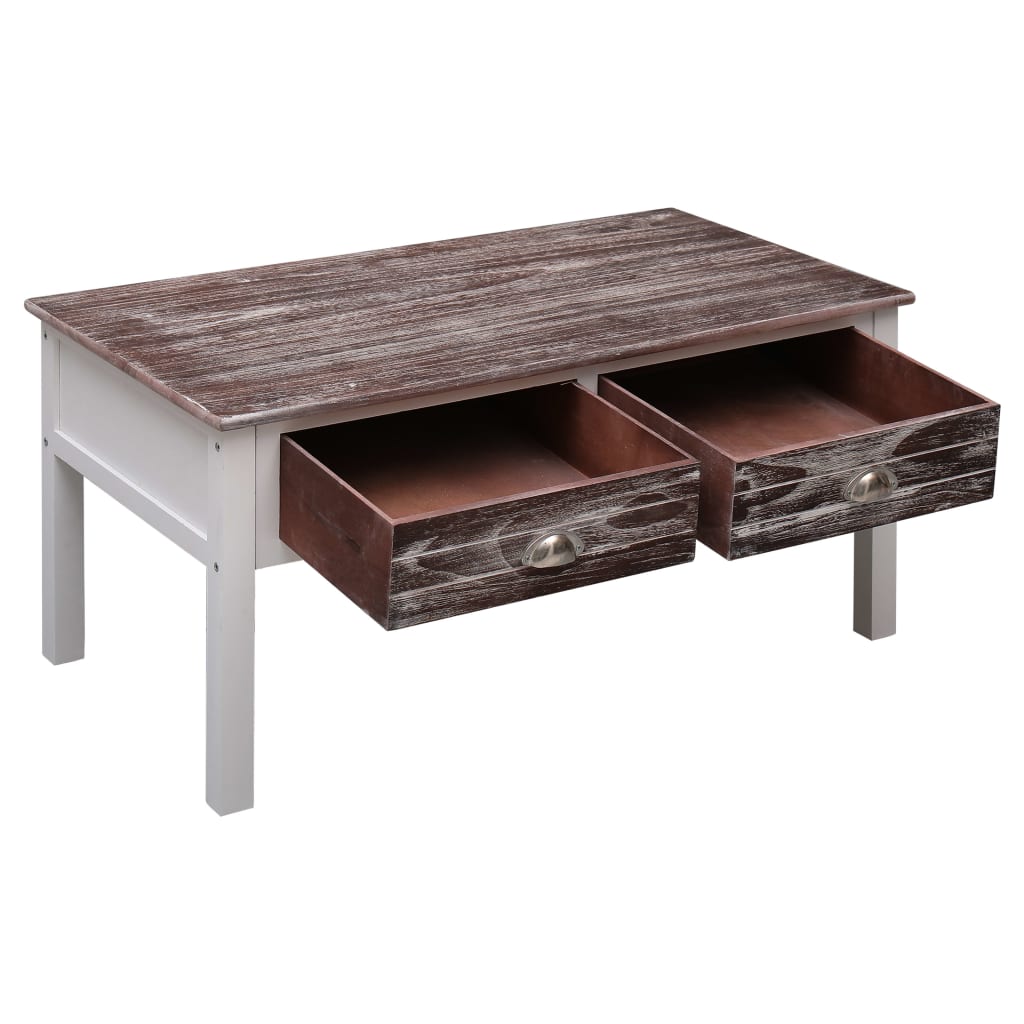 Tavolino da Salotto Marrone 100x50x45 cm in Legno