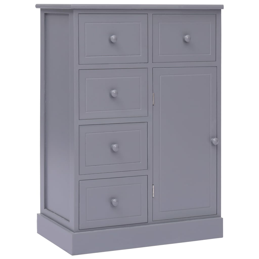 Credenza con 10 Cassetti Grigia 113x30x79 cm in Legno