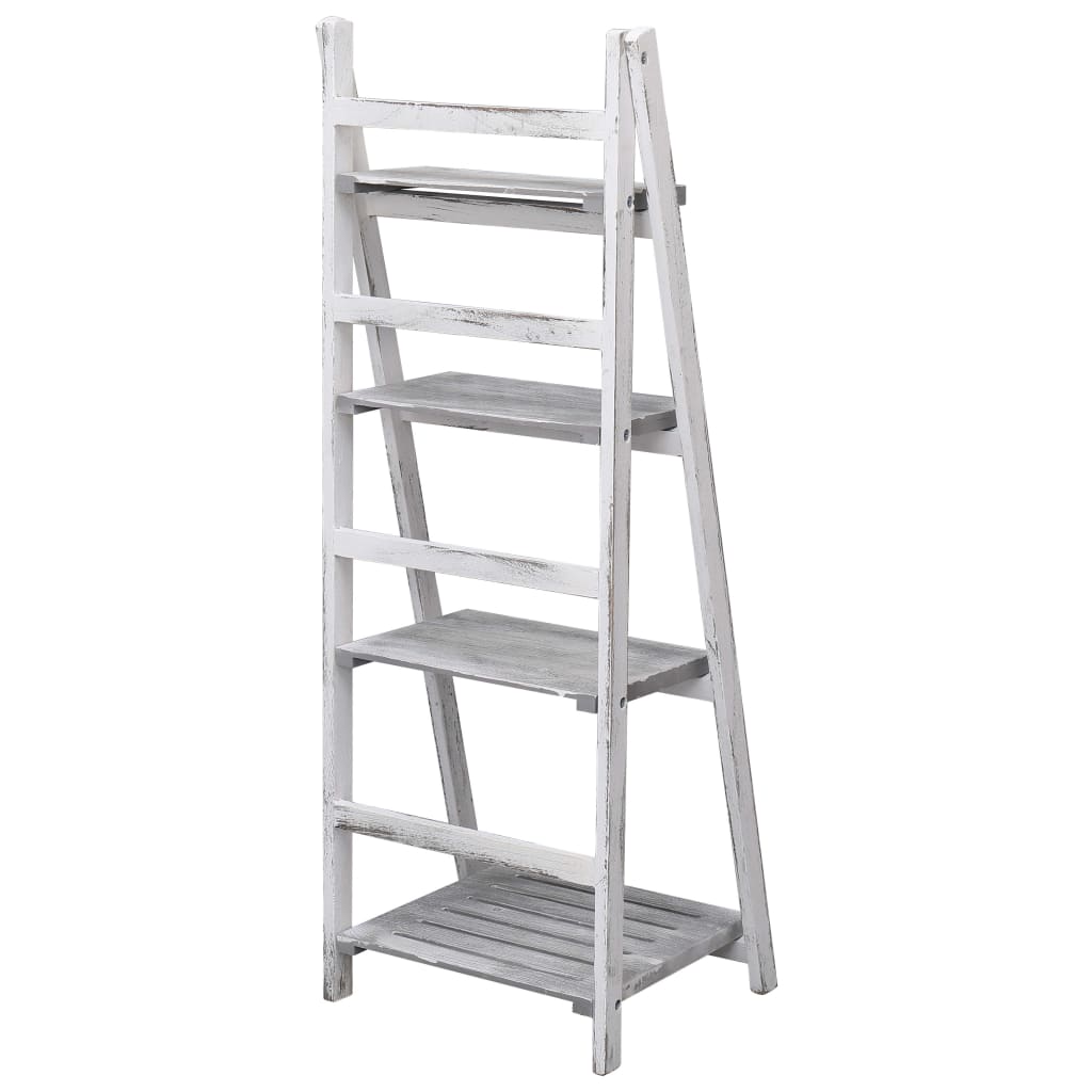 Piedistallo per Piante a 4 Livelli Grigio 43x33x113 cm in Legno