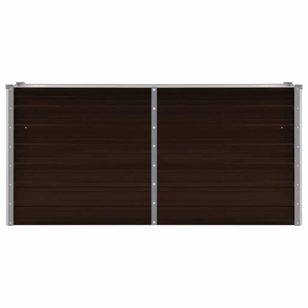 Letto Rialzato Giardino Marrone 160x40x77 cm in Acciaio Zincato