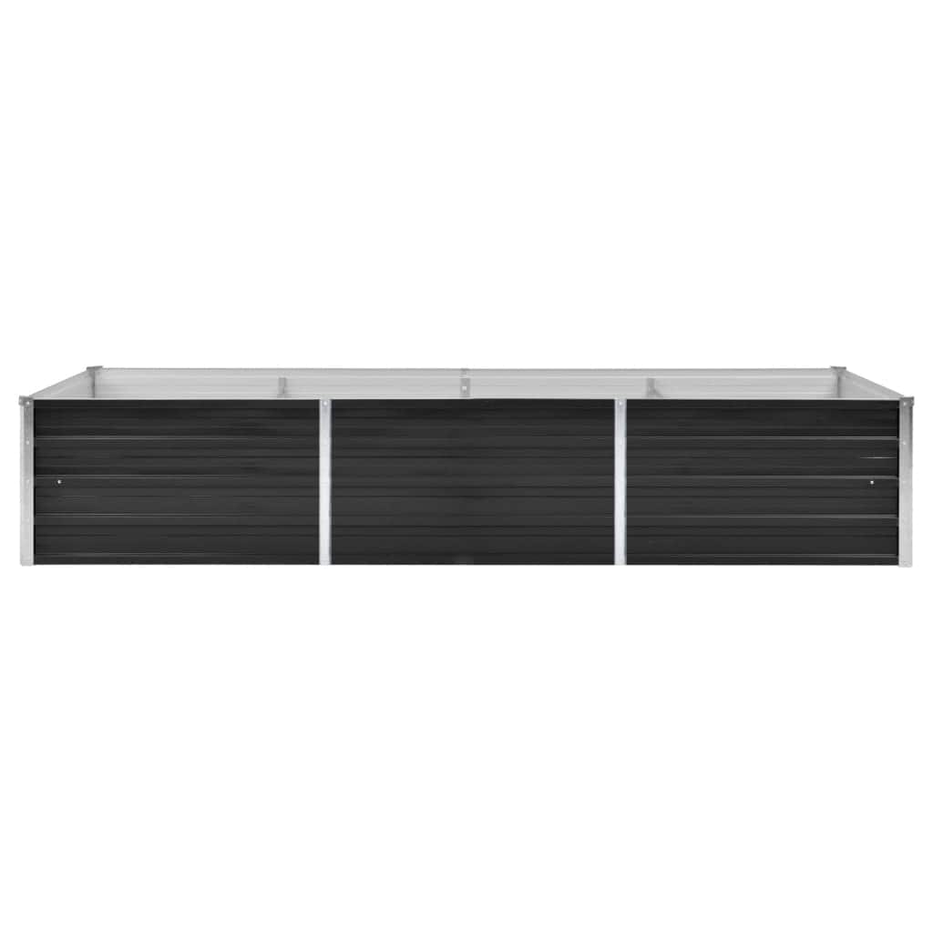 Letto Rialzato Giardino Antracite 240x80x45 cm Acciaio Zincato