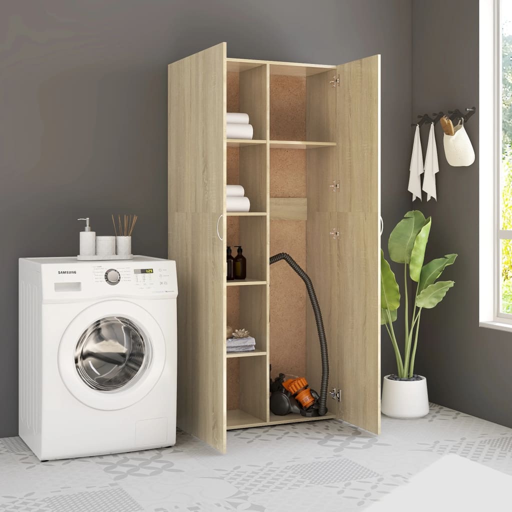 Armadietto Rovere Sonoma 80x35,5x180 cm in Legno Multistrato