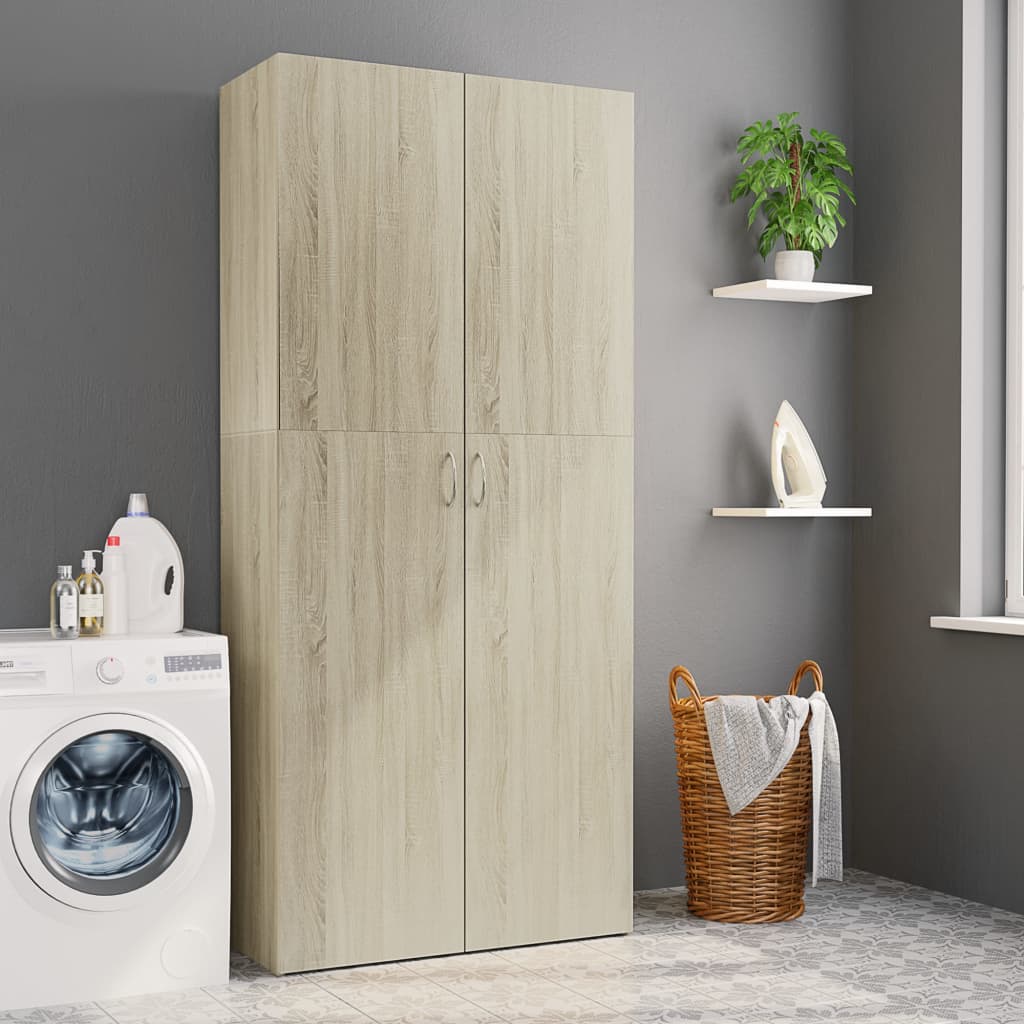 Armadietto Rovere Sonoma 80x35,5x180 cm in Legno Multistrato