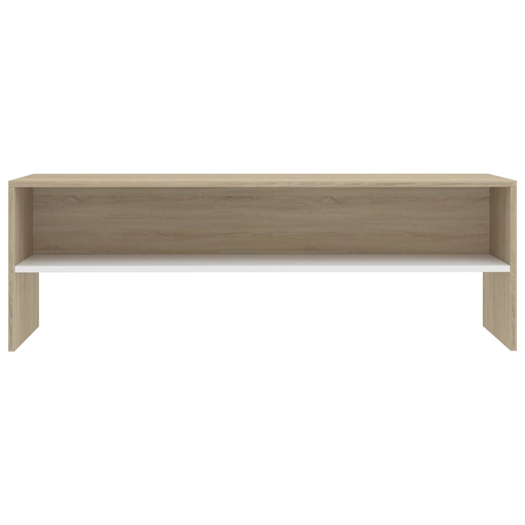 Mobile TV Bianco e Rovere Sonoma 120x40x40cm Legno Multistrato