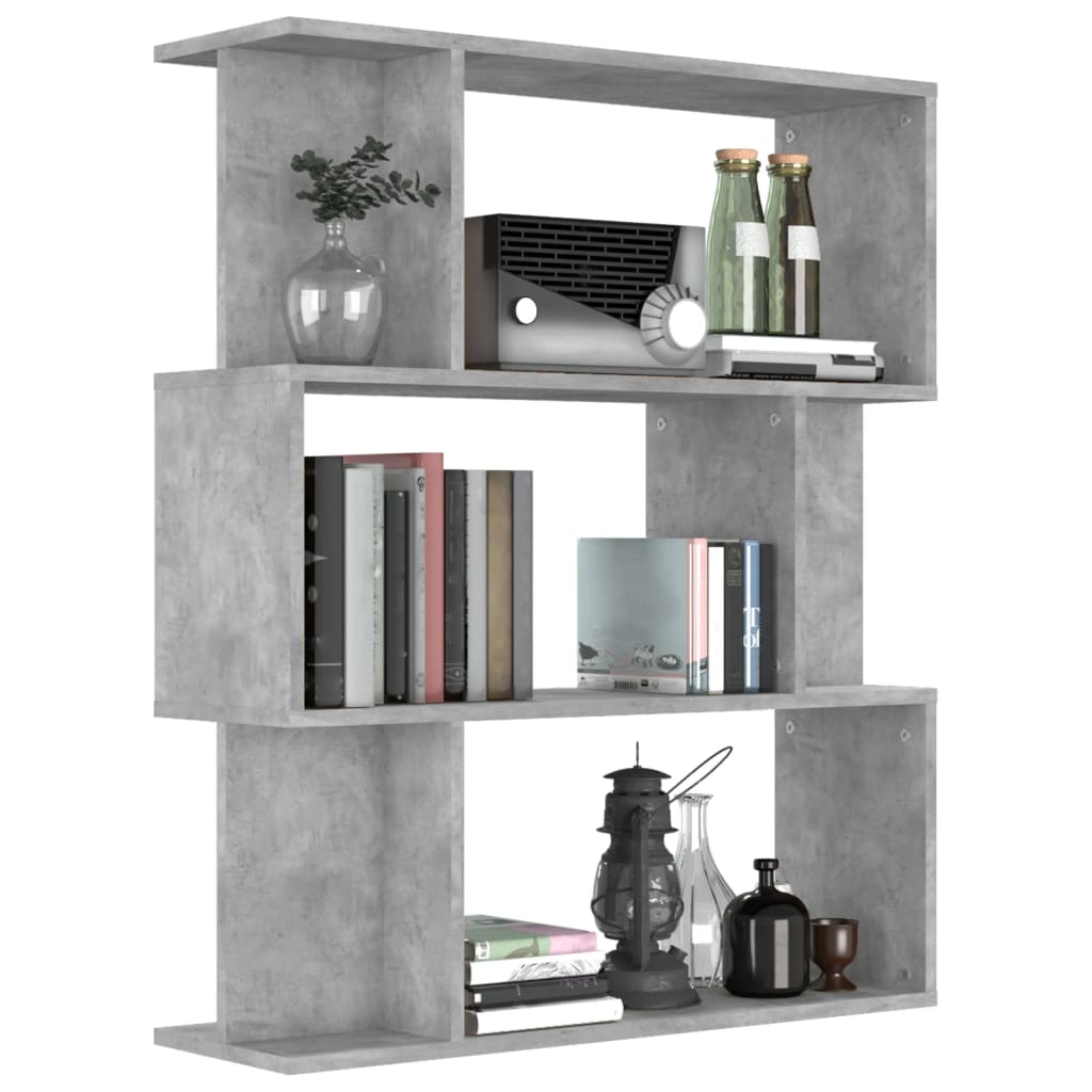 Libreria/Divisorio Grigio Cemento 80x24x96 cm Legno Multistrato