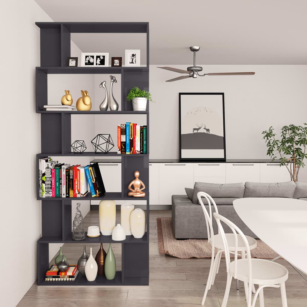Libreria/Divisorio Grigio Lucido 80x24x192 cm