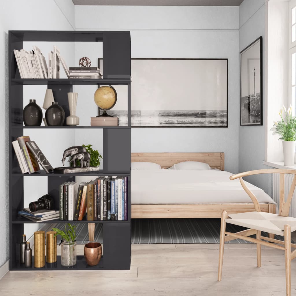 Libreria/Divisorio Grigio Lucido 80x24x159 cm