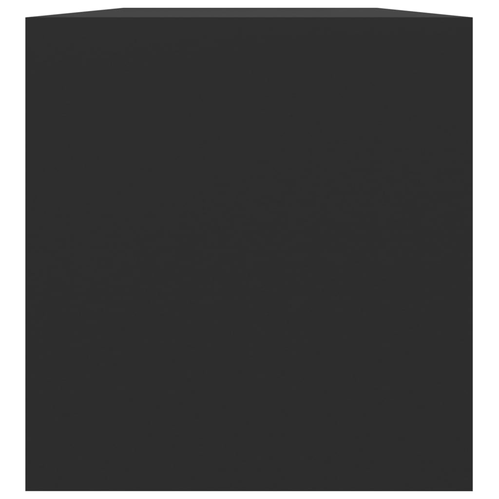 Contenitore per Vinili Nero 71x34x36 cm in Legno Multistrato