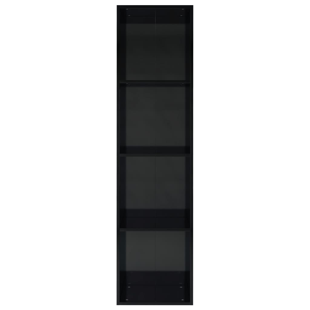 Libreria/Mobile TV Nero Lucido 36x30x143 cm Legno Multistrato