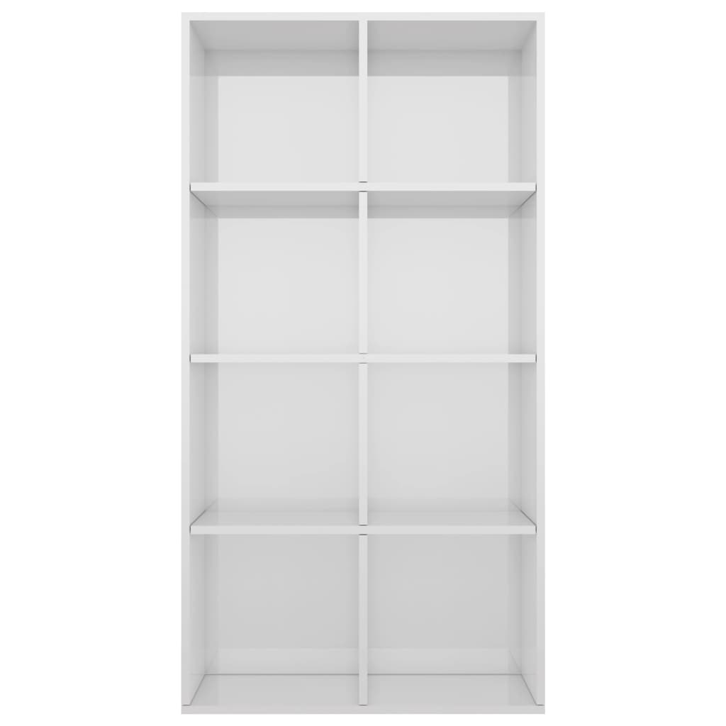 Libreria/Credenza Bianco Lucido 66x30x130 cm Legno Multistrato
