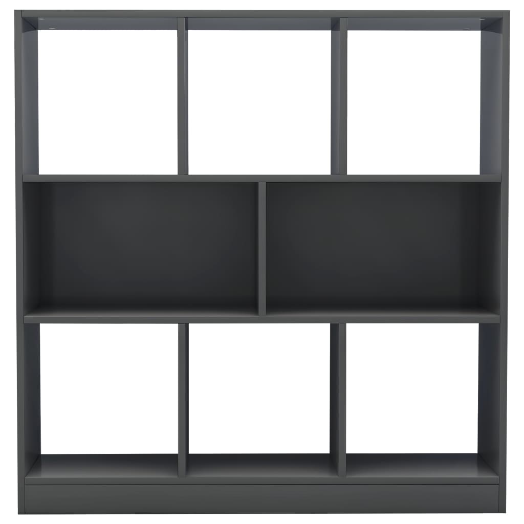 Libreria Grigio Lucido 97,5x29,5x100 cm in Legno Multistrato