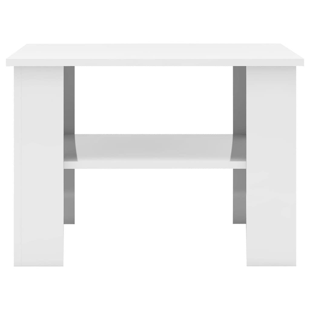 Tavolino da Salotto Bianco Lucido 60x60x42 cm Legno Multistrato