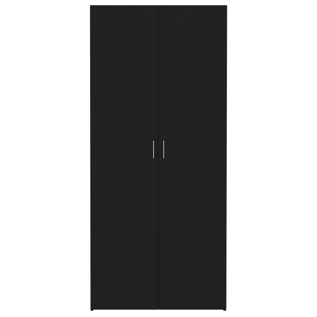 Scarpiera Nera 80x35,5x180 cm in Legno Multistrato