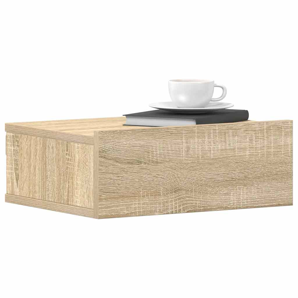 Comodini Pensili 2pz Rovere Sonoma 40x30x15cm Legno Multistrato