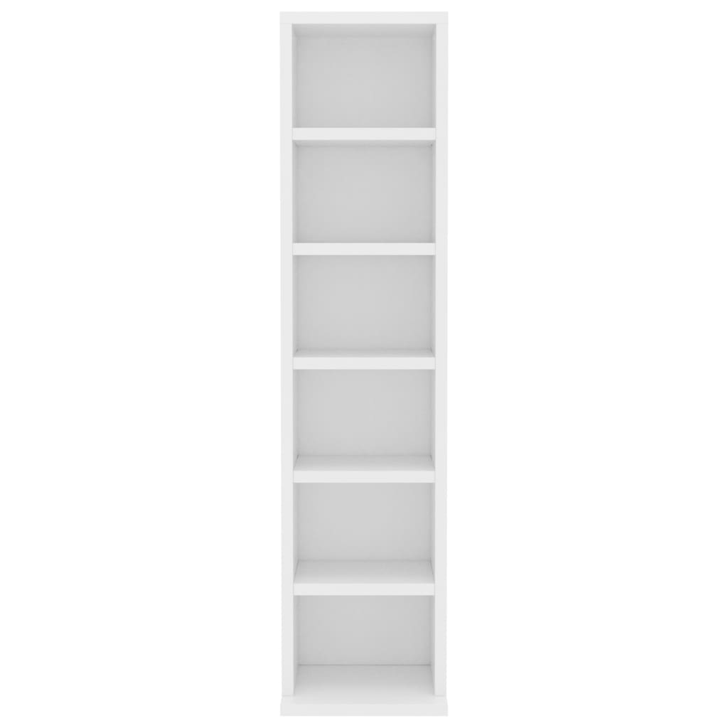 Mobile Porta CD Bianco 21x20x88 cm in Legno Multistrato