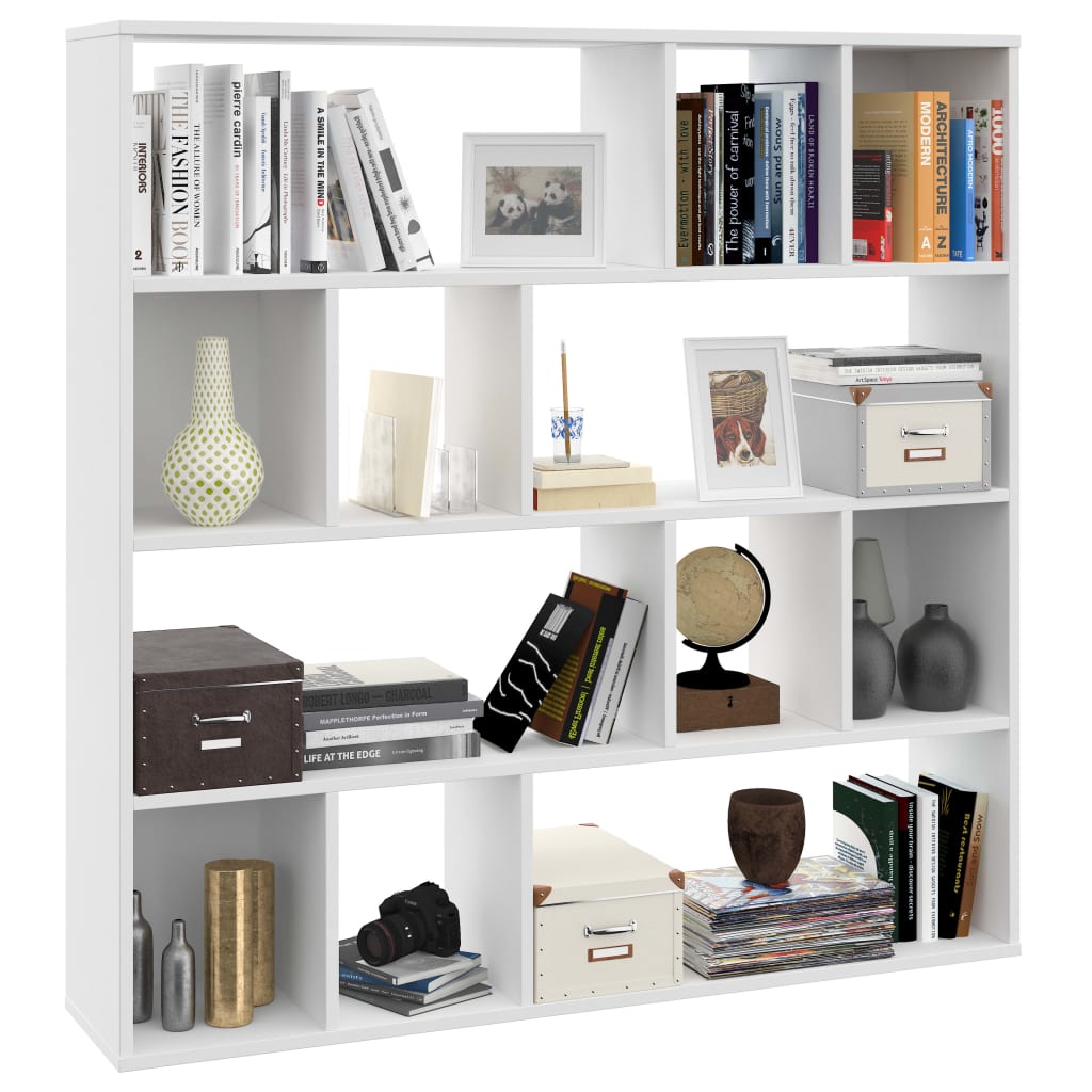 Libreria/Divisorio Bianco 110x24x110 cm in Legno Multistrato