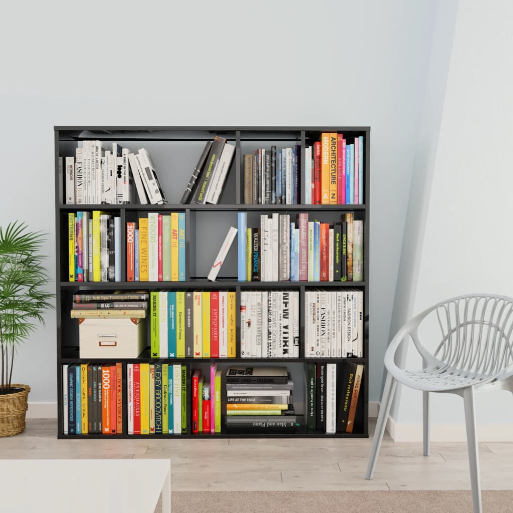 Libreria/Divisorio Grigio Lucido 110x24x110 cm in Multistrato
