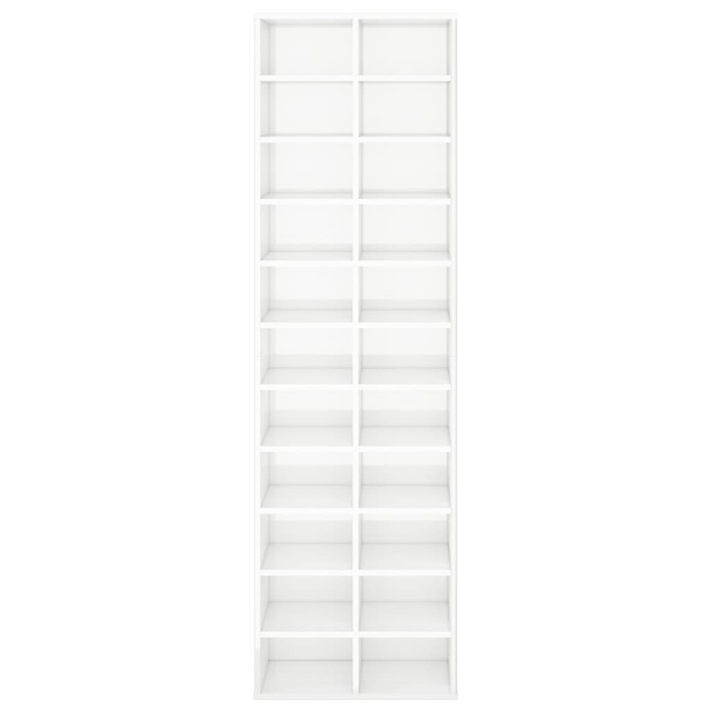 Scarpiera Bianco Lucido 54x34x183 cm in Truciolato
