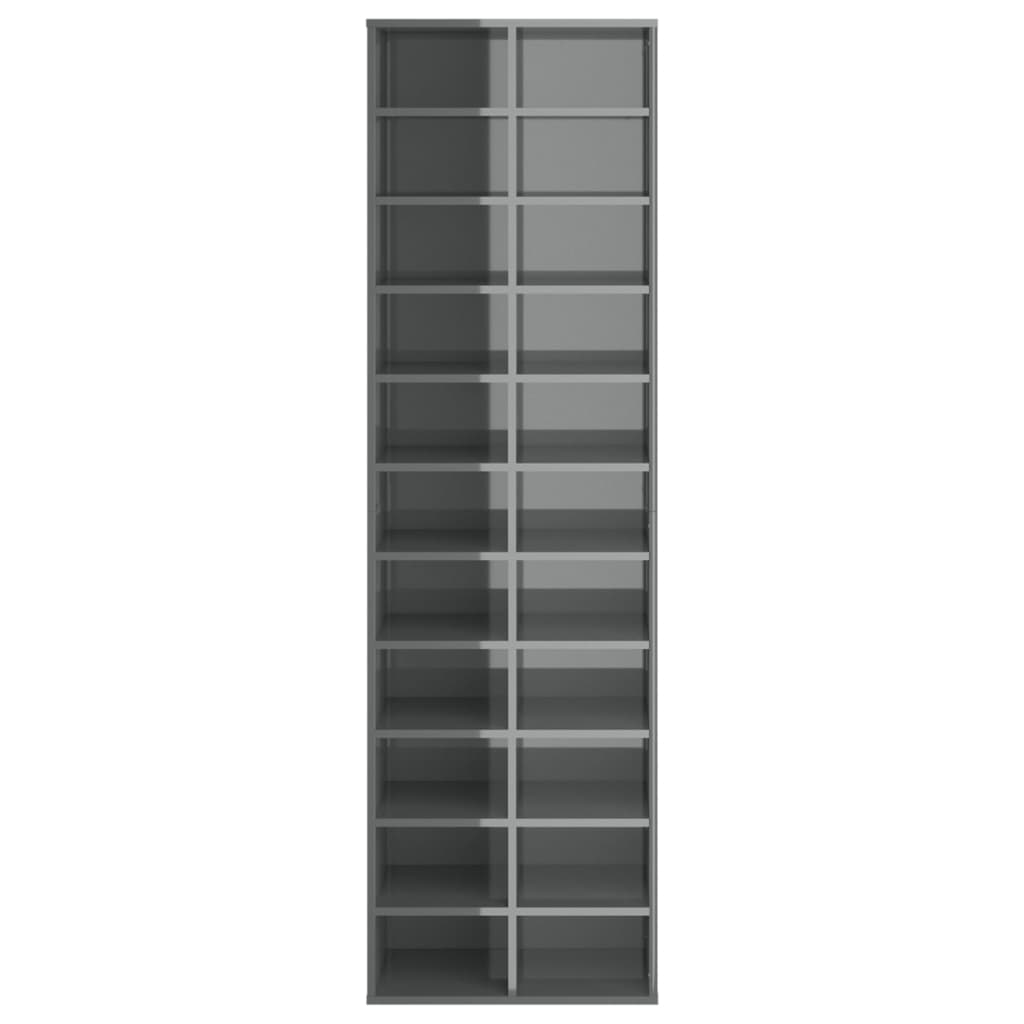 Scarpiera Grigio Lucido 54x34x183 cm in Truciolato