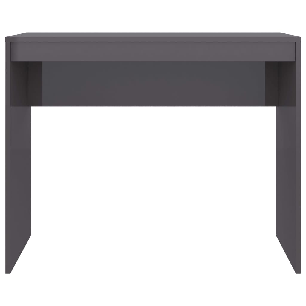 Scrivania Grigio Lucido 90x40x72 cm in Legno Multistrato