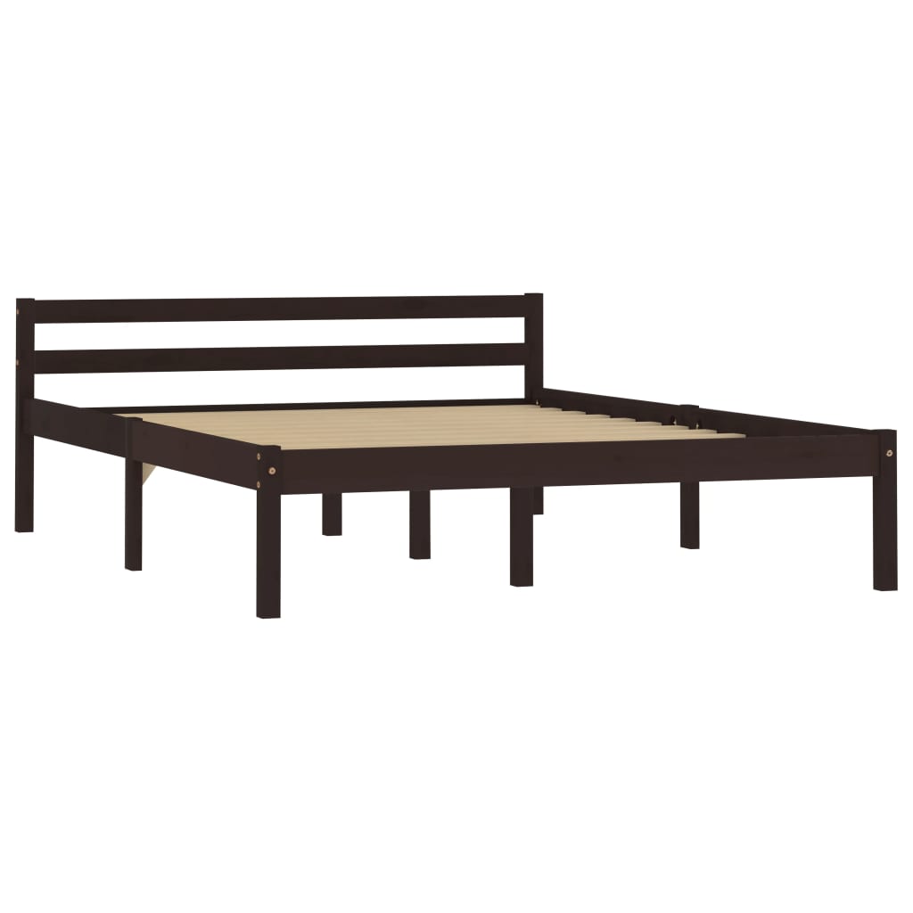 Giroletto senza Materasso Marrone Scuro 120x200 cm Legno Pino