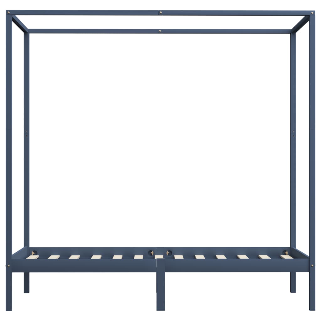 Giroletto con Baldacchino senza Materasso Grigio Pino 90x200 cm