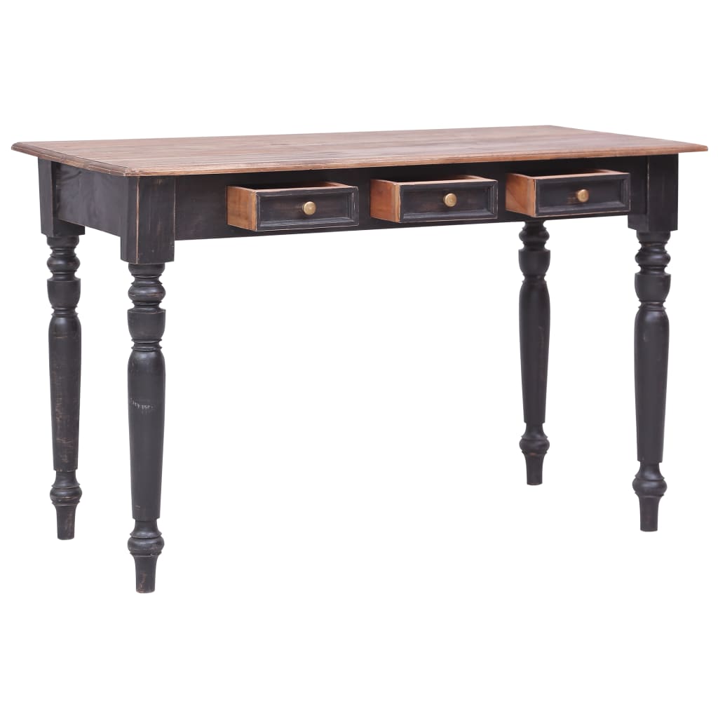 Scrivania con 3 Cassetti 117x57x75 cm Legno Massello di Mogano