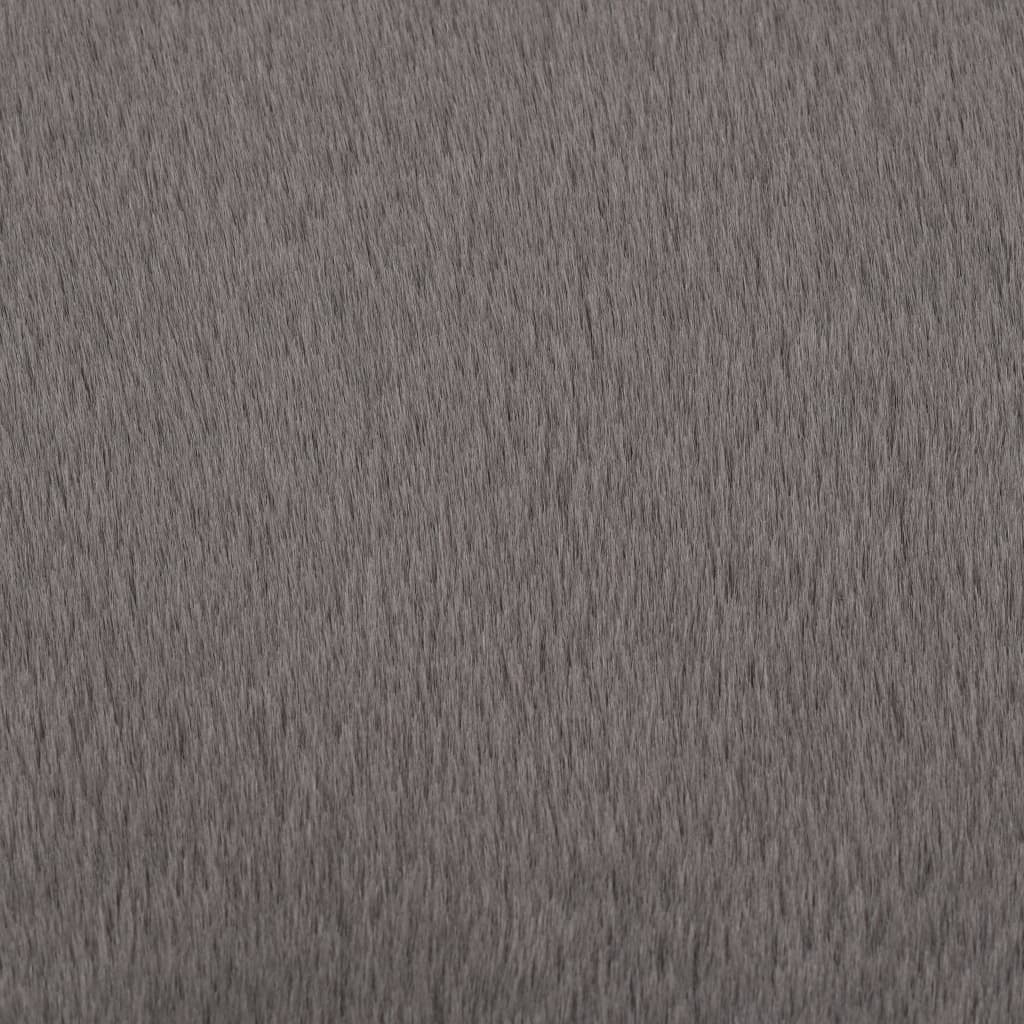 Tappeto 160 cm Pelliccia di Coniglio Sintetica Grigio Scuro
