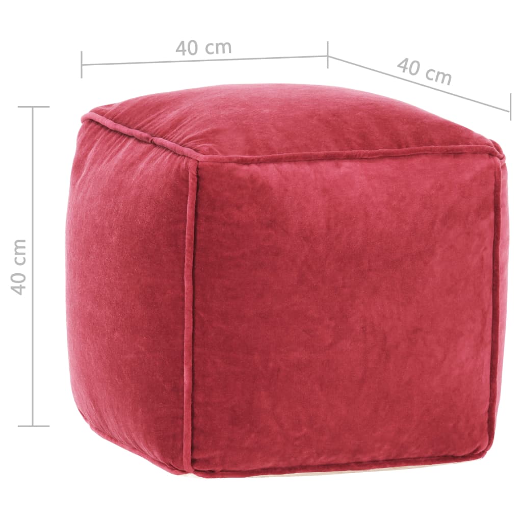 Pouf in Velluto di Cotone 40x40x40 cm Rosa