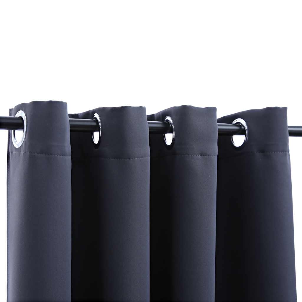 Tenda Oscurante con Anelli in Metallo Antracite 290x245 cm