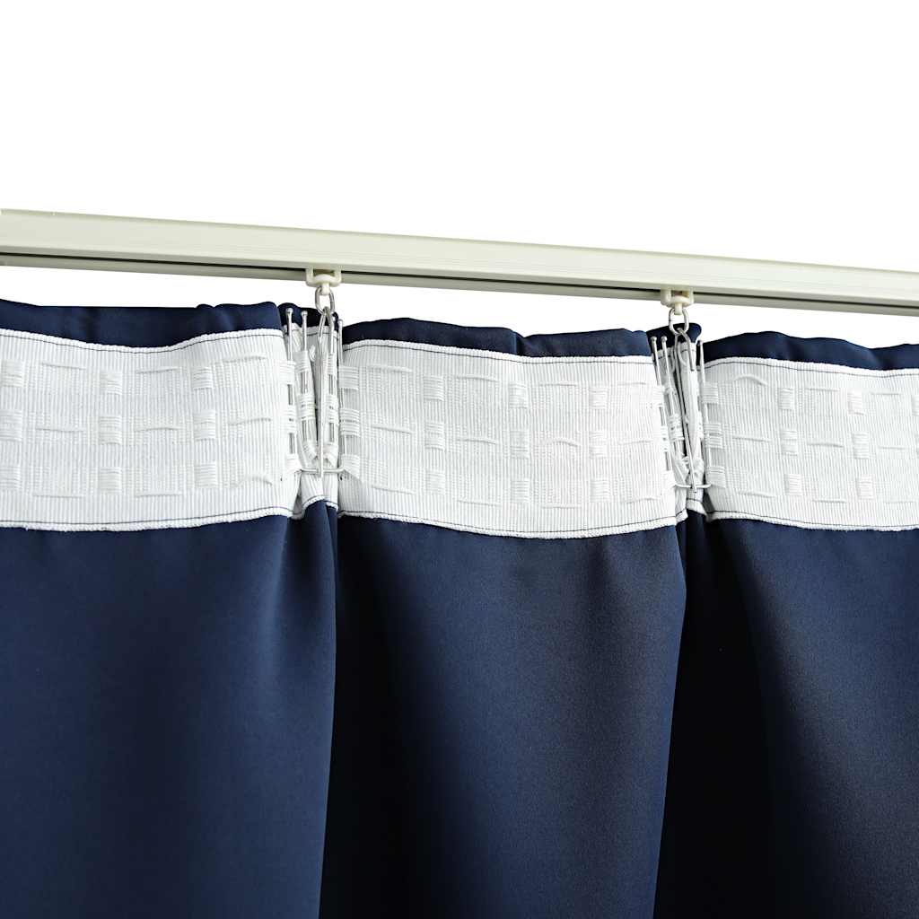 Tende Oscuranti con Ganci 2 pz Blu 140x245 cm