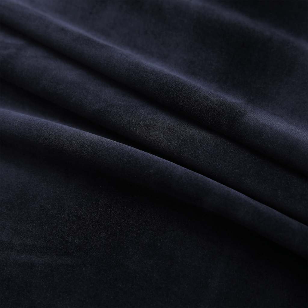 Tende Oscuranti con Anelli 2 pz Nere in Velluto 140x245 cm