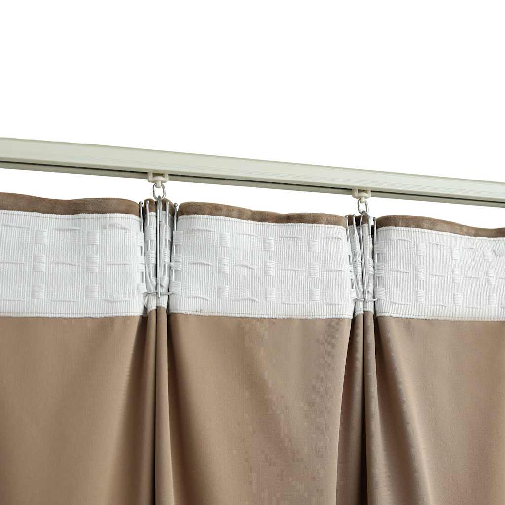 Tende Oscuranti con Ganci 2 pz Beige in Velluto 140x225 cm