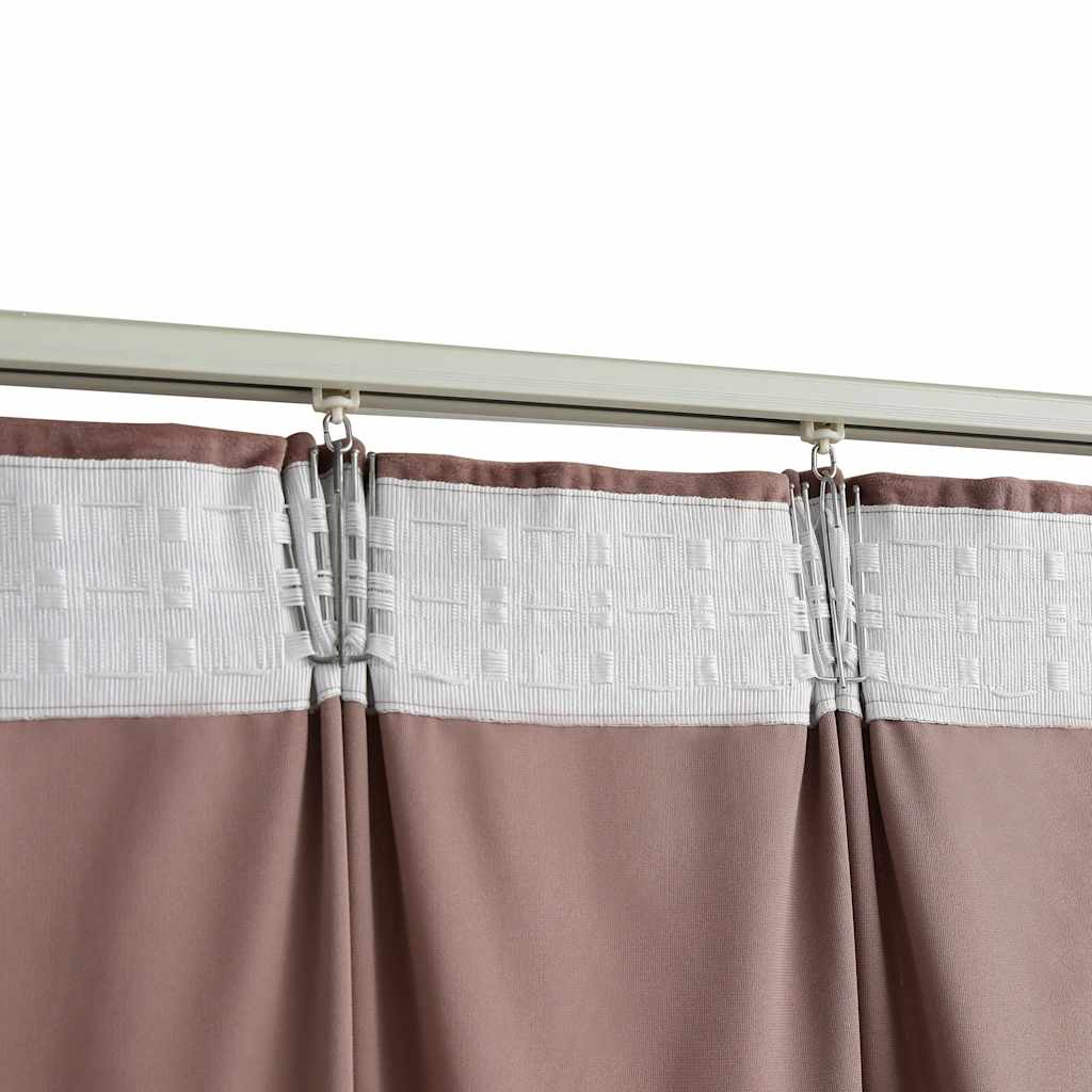 Tende Oscuranti con Ganci 2 pz Rosa Antico in Velluto 140x175cm