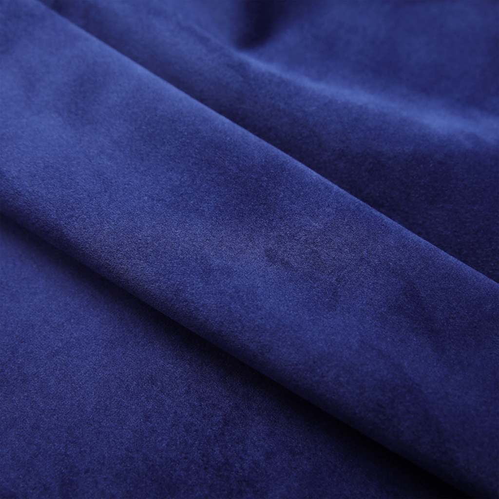 Tende Oscuranti con Anelli 2 pz Blu Scuro in Velluto 140x245 cm