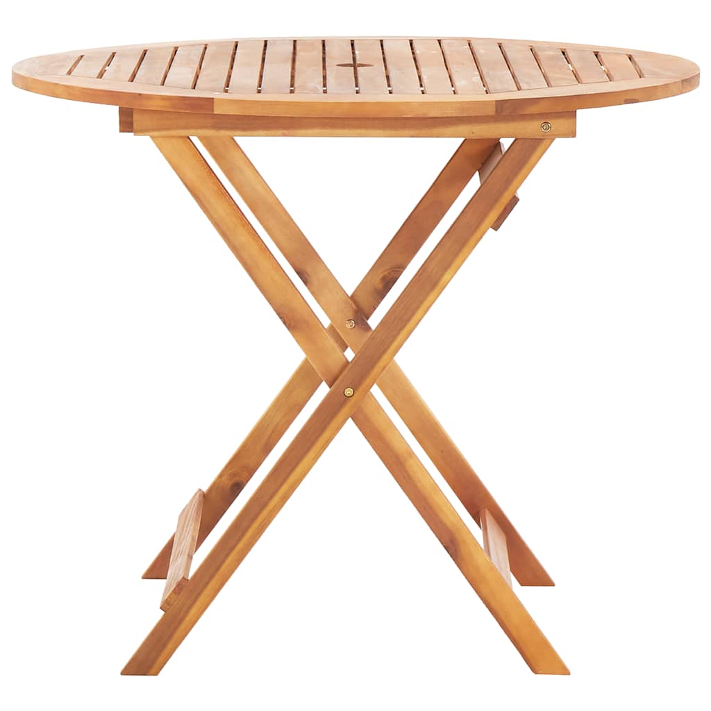 Tavolo da Giardino Pieghevole 90x75 cm in Massello d'Acacia