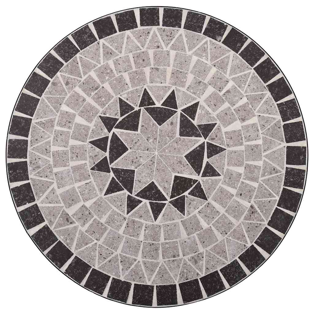 Tavolino da Bistrot con Mosaico Grigio 60 cm in Ceramica