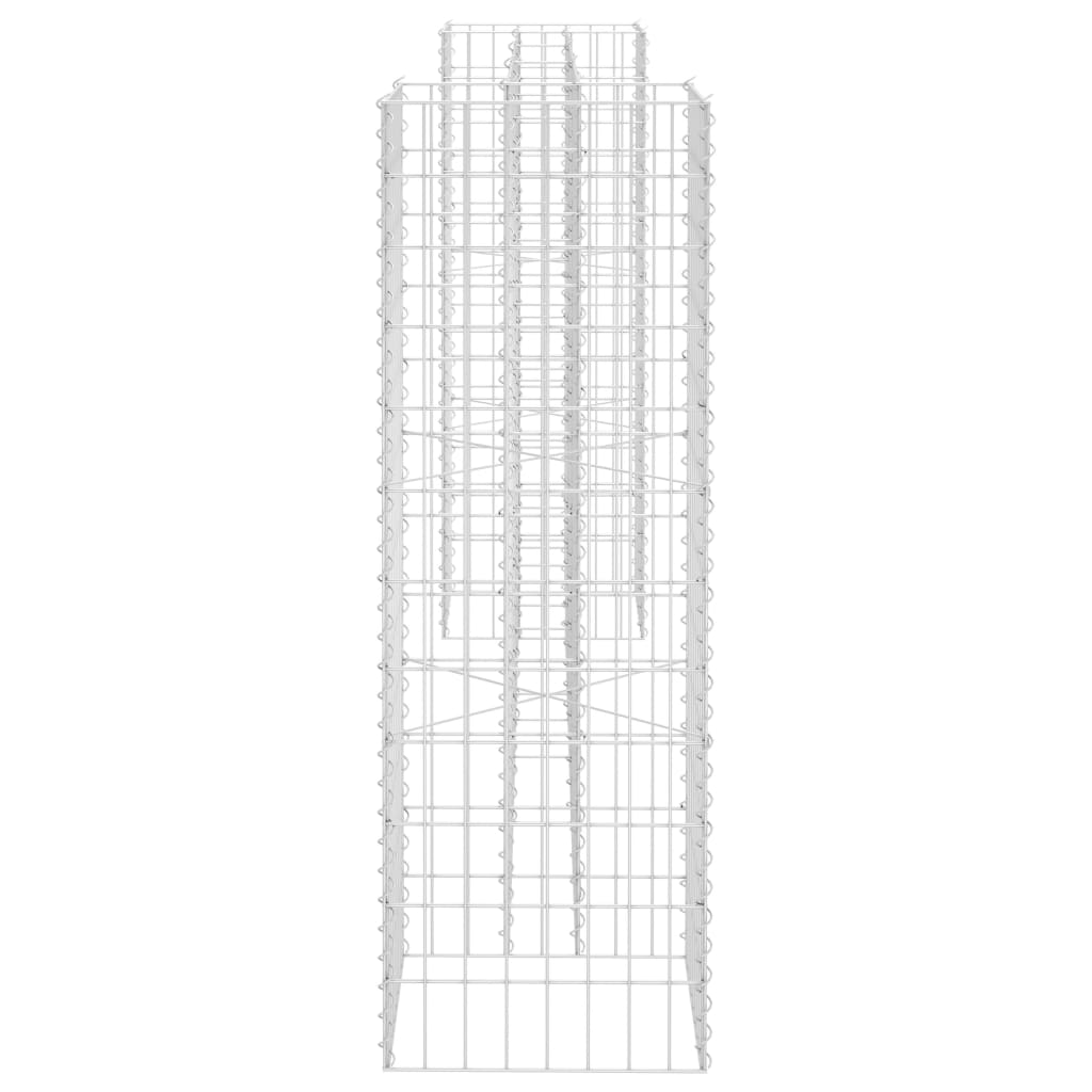 Gabbione Fioriera ad "H" in Filo di Acciaio 260x40x120 cm