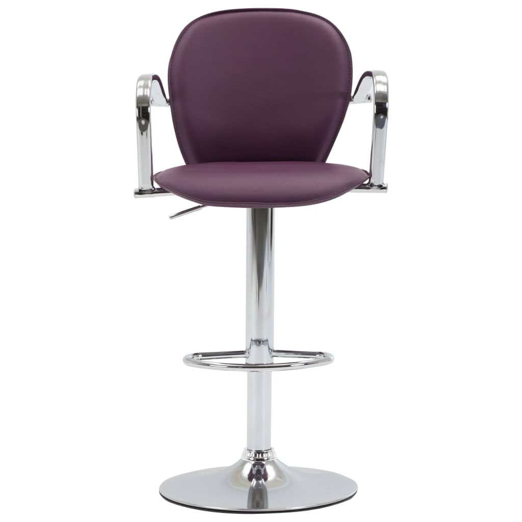 Sgabelli da Bar con Braccioli 2 pz Viola in Similpelle