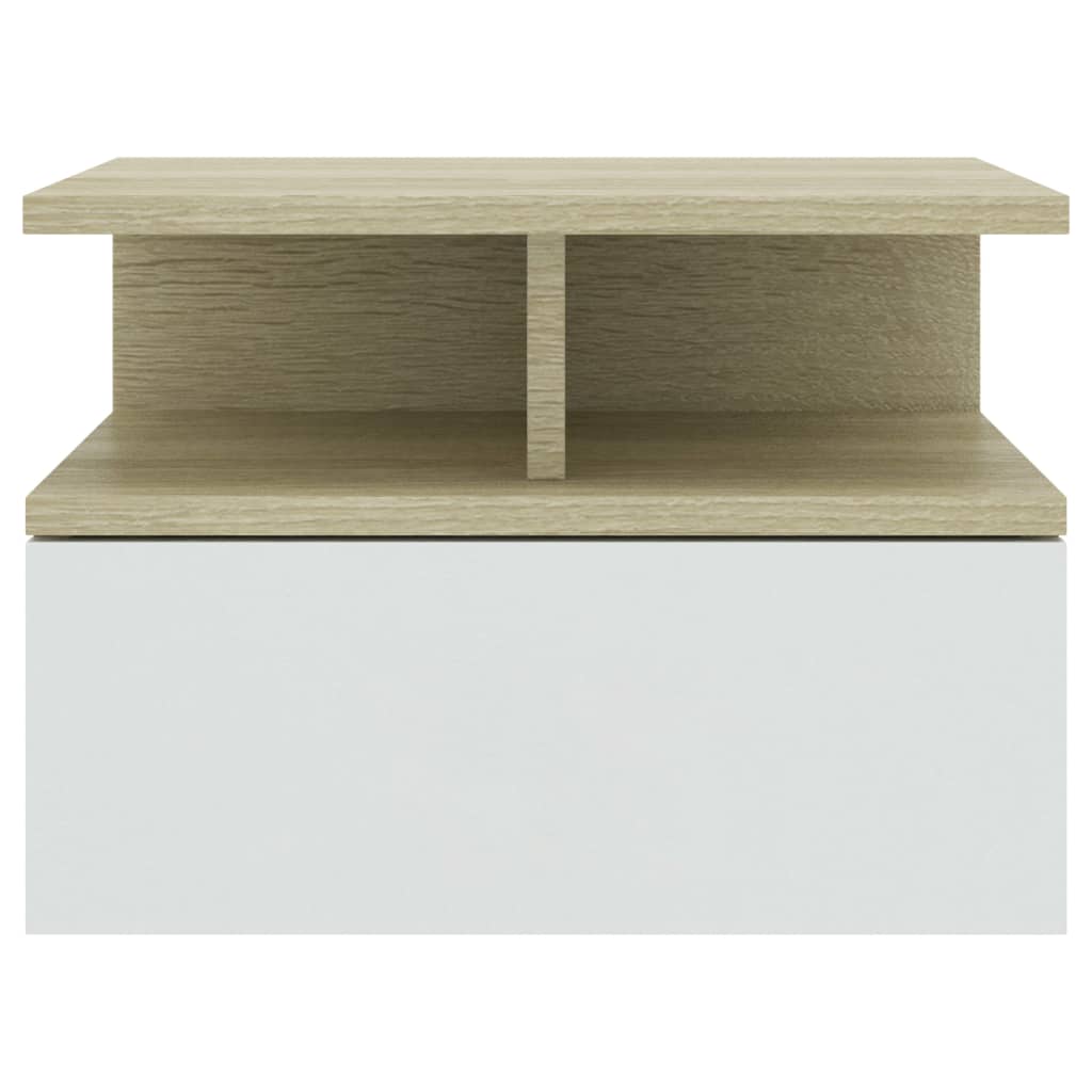 Comodini Pensili 2pz Bianco Rovere Sonoma 40x31x27 Multistrato