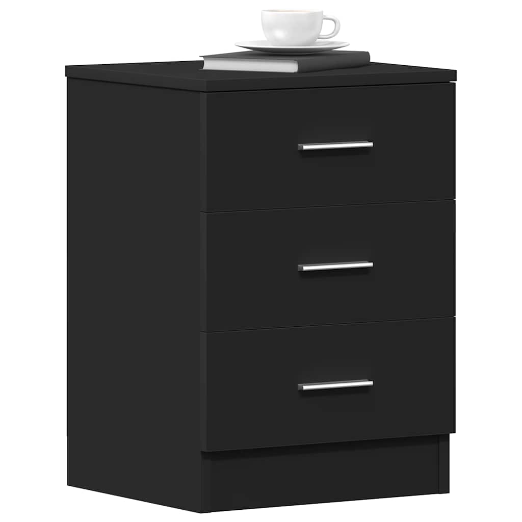 Comodino Nero 38x35x56 cm in Legno Multistrato