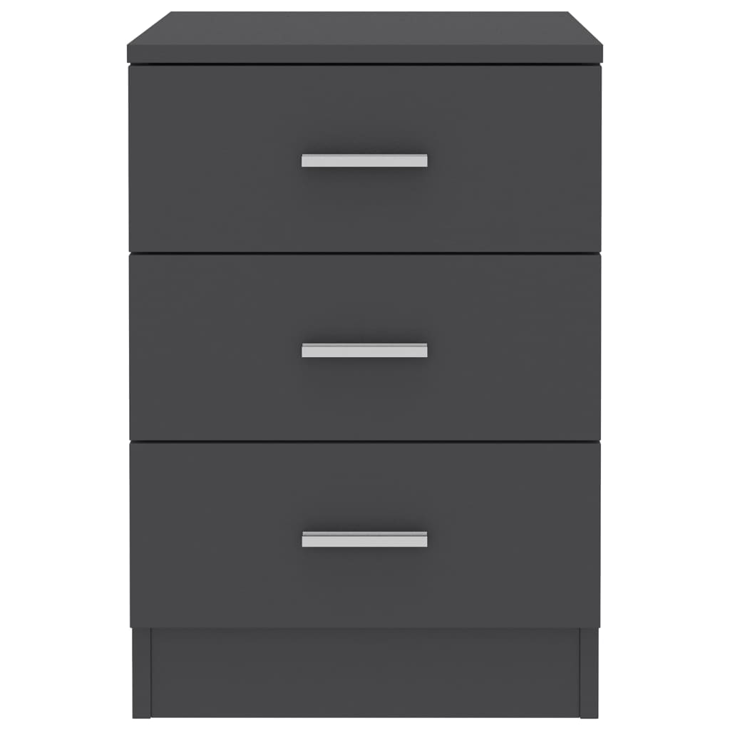 Comodino Grigio 38x35x56 cm in Legno Multistrato