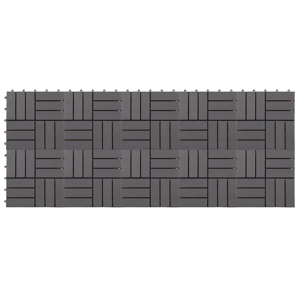 Pannelli Decking 10 pz Grigio Slavato 30x30cm Massello d'Acacia