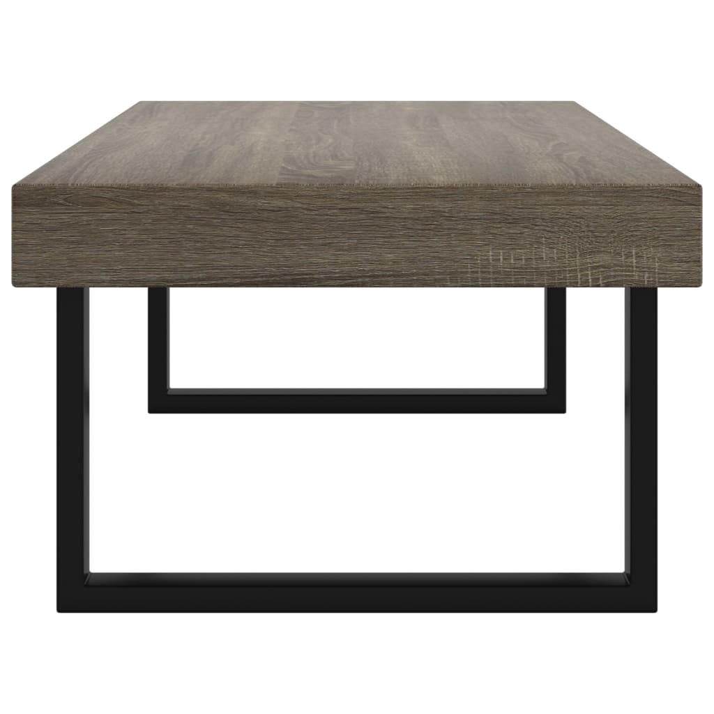Tavolino da Salotto Grigio e Nero 120x60x40 cm in MDF e Ferro