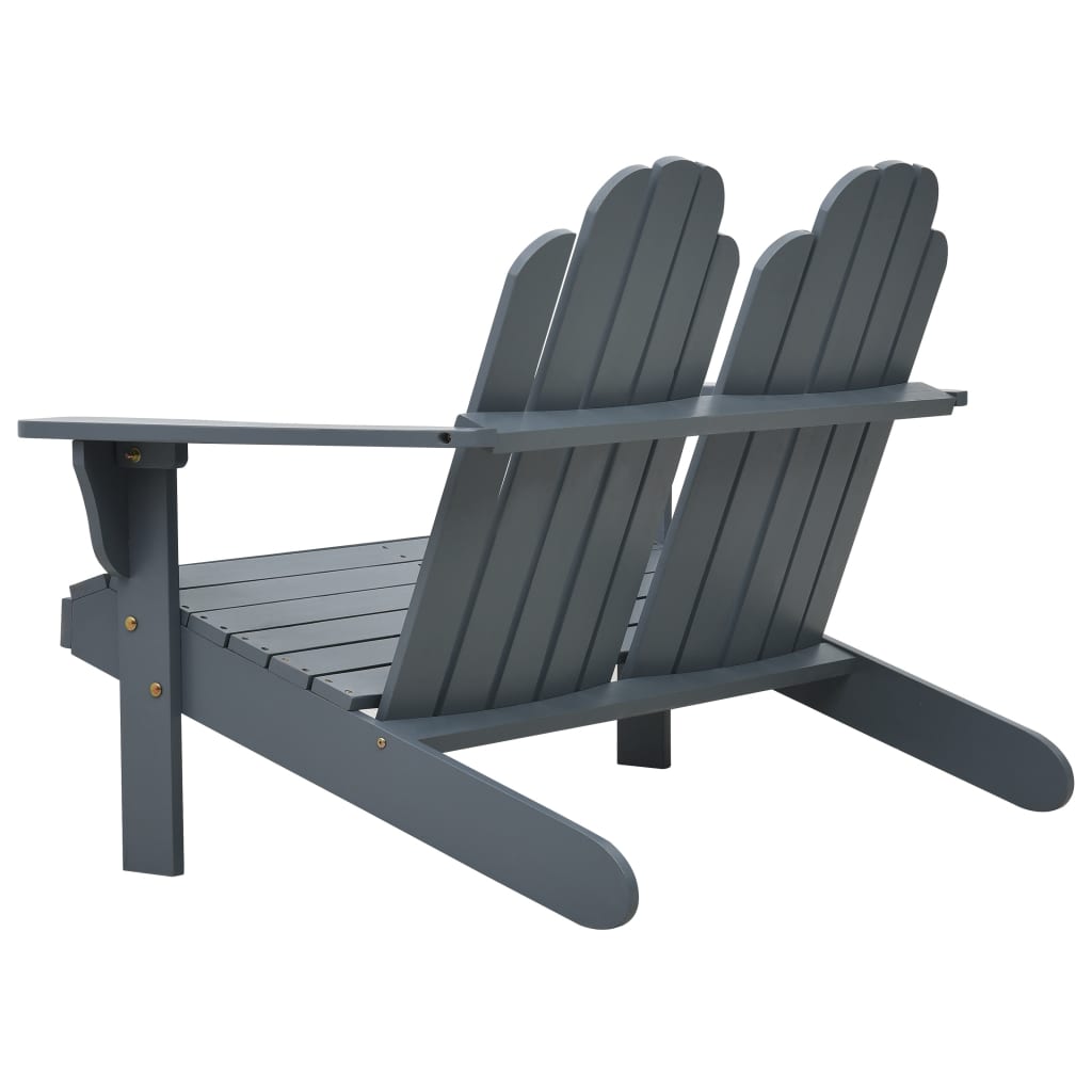 Sedia Adirondack Doppia in Legno Grigio