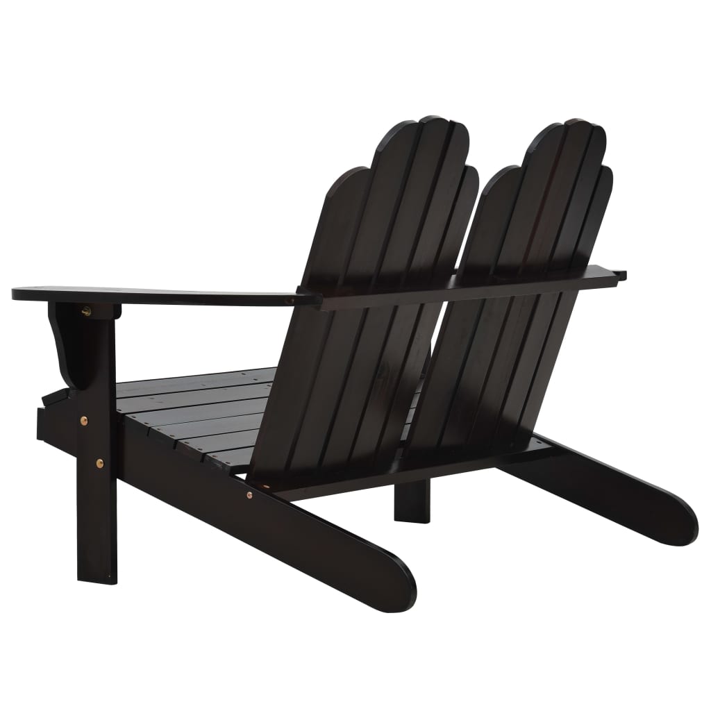 Sedia Adirondack Doppia in Legno Marrone