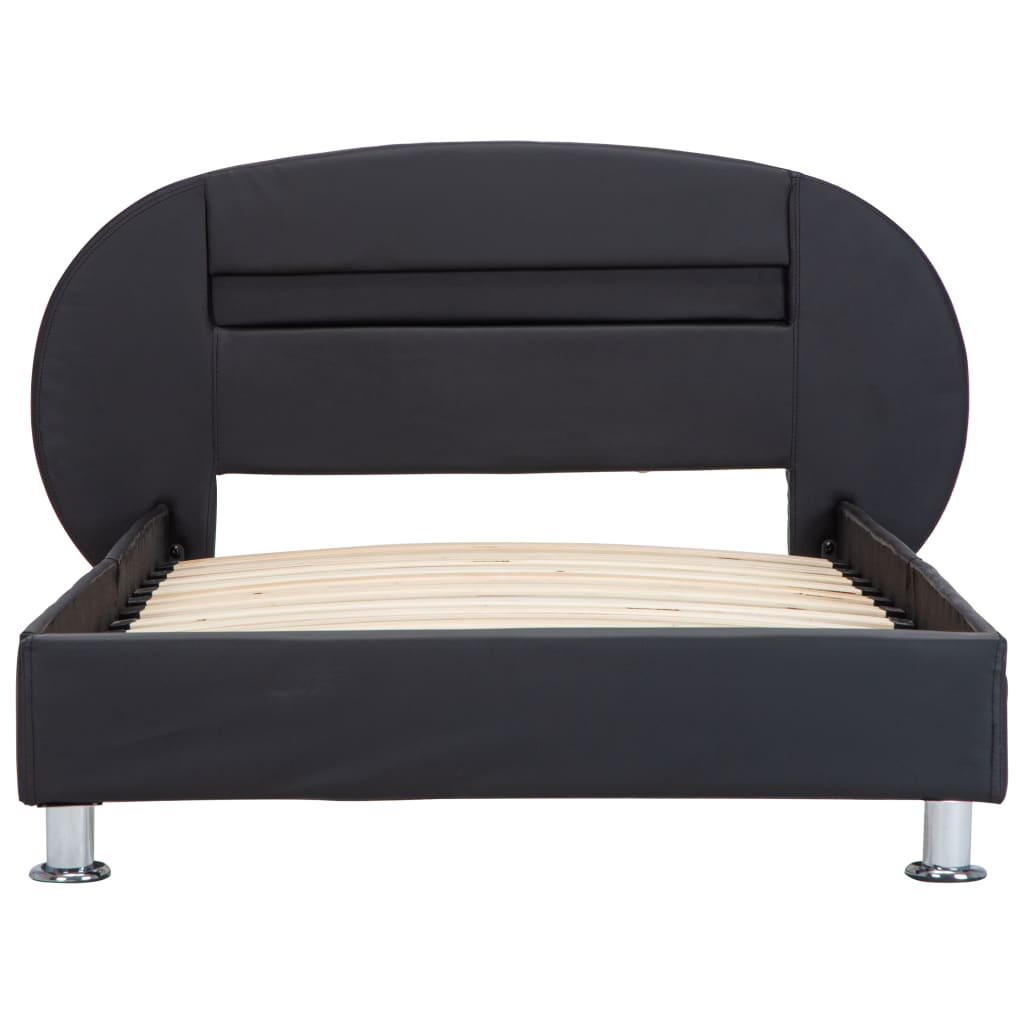 Giroletto con LED senza Materasso Nero in Similpelle 90x200 cm