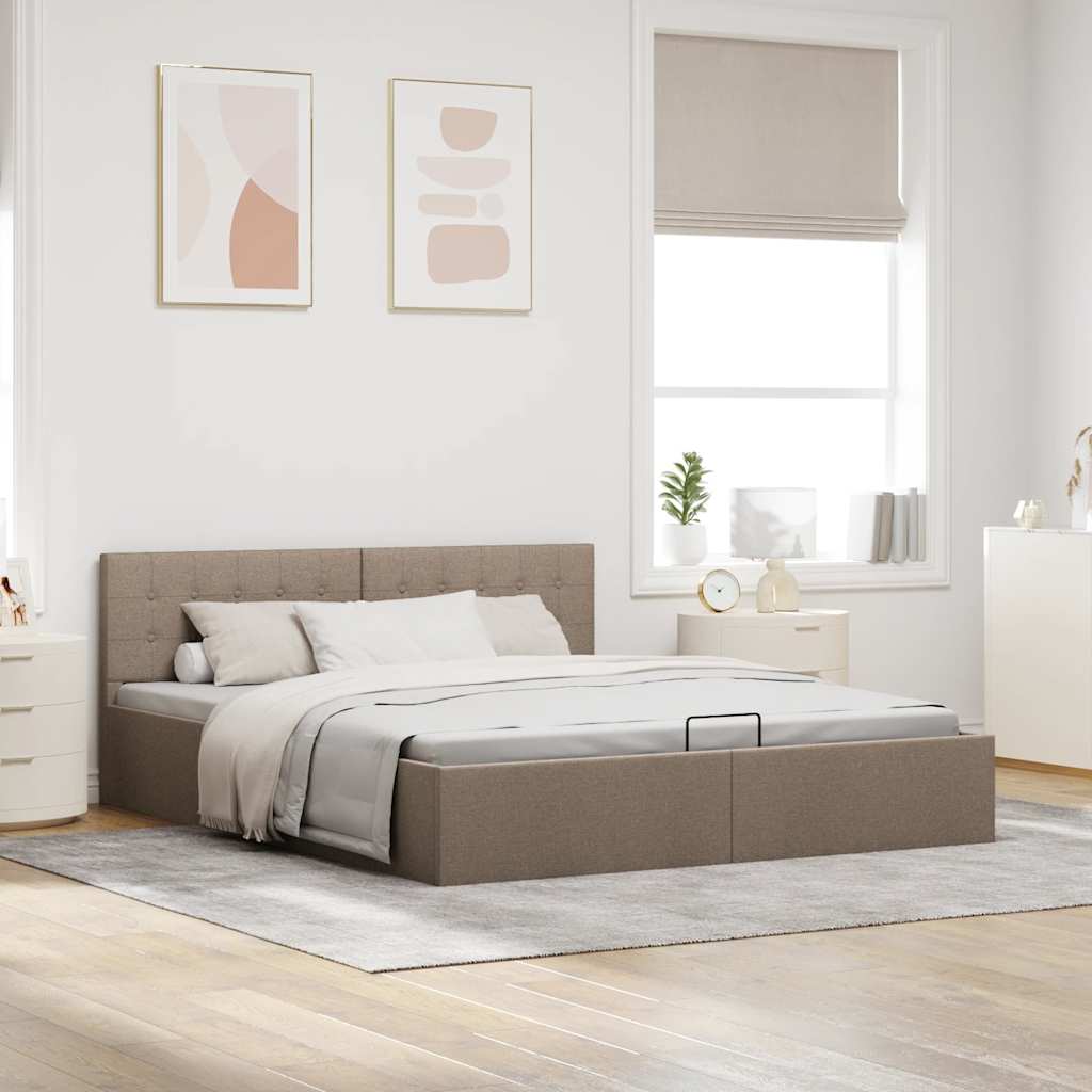 Giroletto con Contenitore Grigio Talpa in Tessuto 160x200 cm